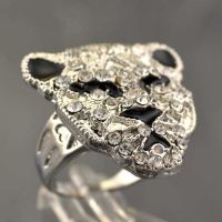 Ring Leopard LEO Kristalle rhodiniert schwarz lackiert Gr. 57 Rostock - Südstadt Vorschau