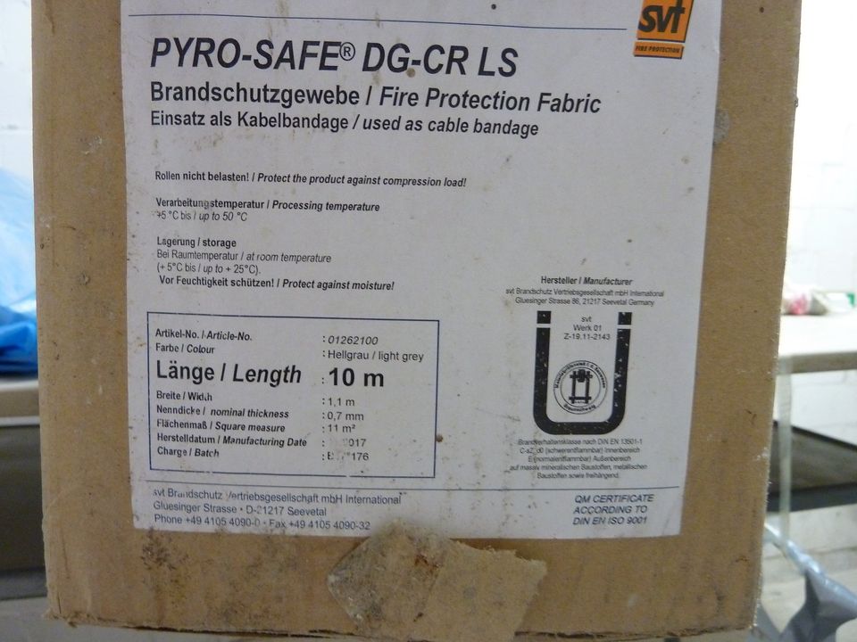 PYRO-SAFE Brandschutzgewebe für Kabel im Innenbereich in Berlin