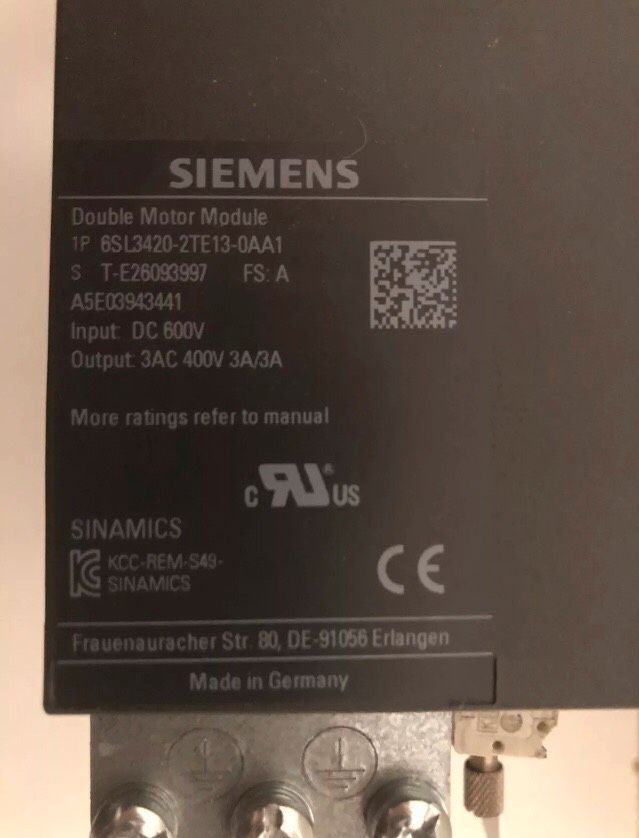 Siemens Sinamics Double Motor Module 6SL3420-2TE13-0AA1 in Langenlonsheim