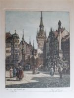 Otto Ferdinand Probst: Original Radierung München, Altes Rathaus Bayern - Wessobrunn Vorschau