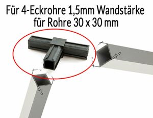 Steckfitting Verbinder für Vierkantrohr Rechteckrohr Quadratrohr Edelstahl