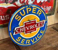 XL CHEVROLET SUPER SERVICE SCHILD CHEVY MAN CAVE DINER USA DEKO Nordrhein-Westfalen - Hamm Vorschau