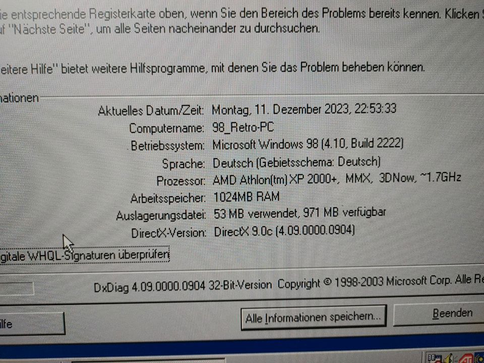 Windows 98 + XP Dualboot PC - 1gb Ram - 1.6ghz - 80Gb HDD in Herborn