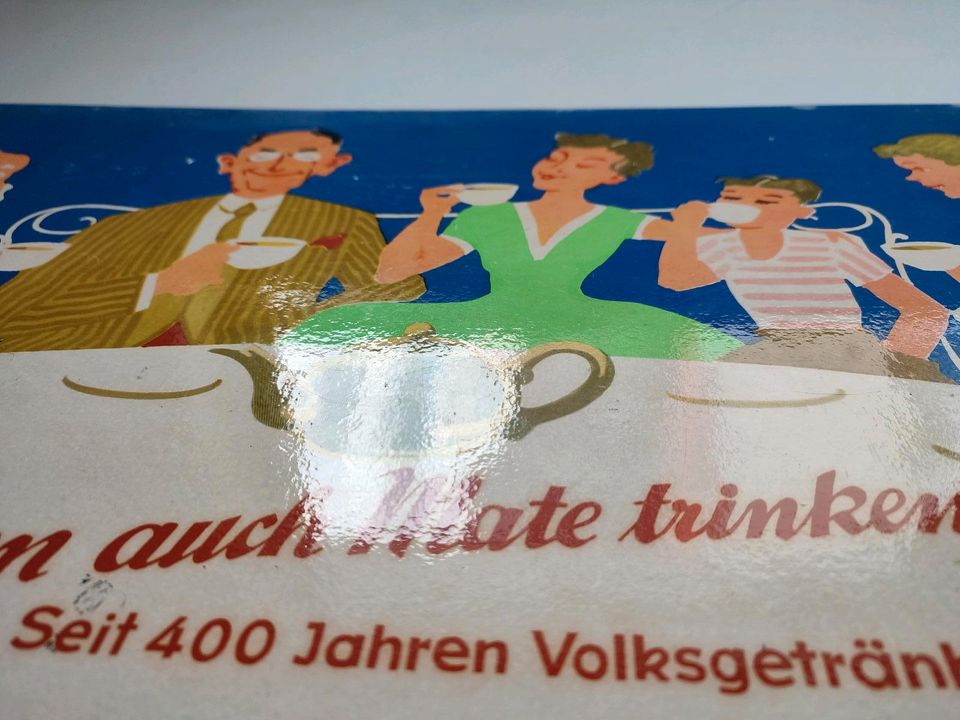 Mate Gold Tee Werbung Pappschild 1960er Werbeschild Pappe in Kiel