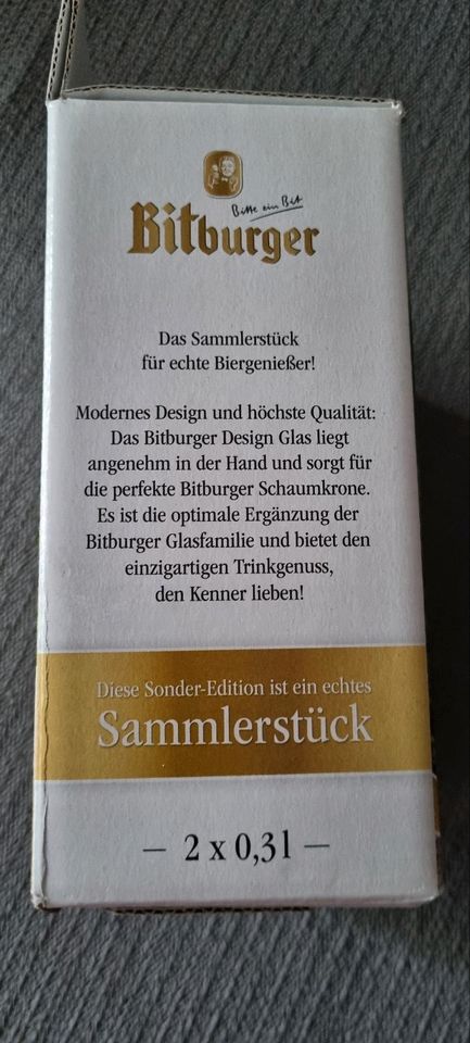 2x Bitburger Design-Glas, Bierglas Bitburger -Sammlerstück - 0,3l in Wiesbaden