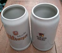 2 Steingut Brier Krug Bitburger Adler Bräu 1 Liter Maßbier Krug Saarland - Mettlach Vorschau