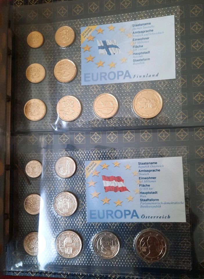 Euromünzen und Goldmünzen 24 Karat 16 Sätze in Ilmenau