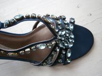 Heine Abendschuhe Sandalette in Gr. 41 Petrol Glitzer Bayern - Bobingen Vorschau