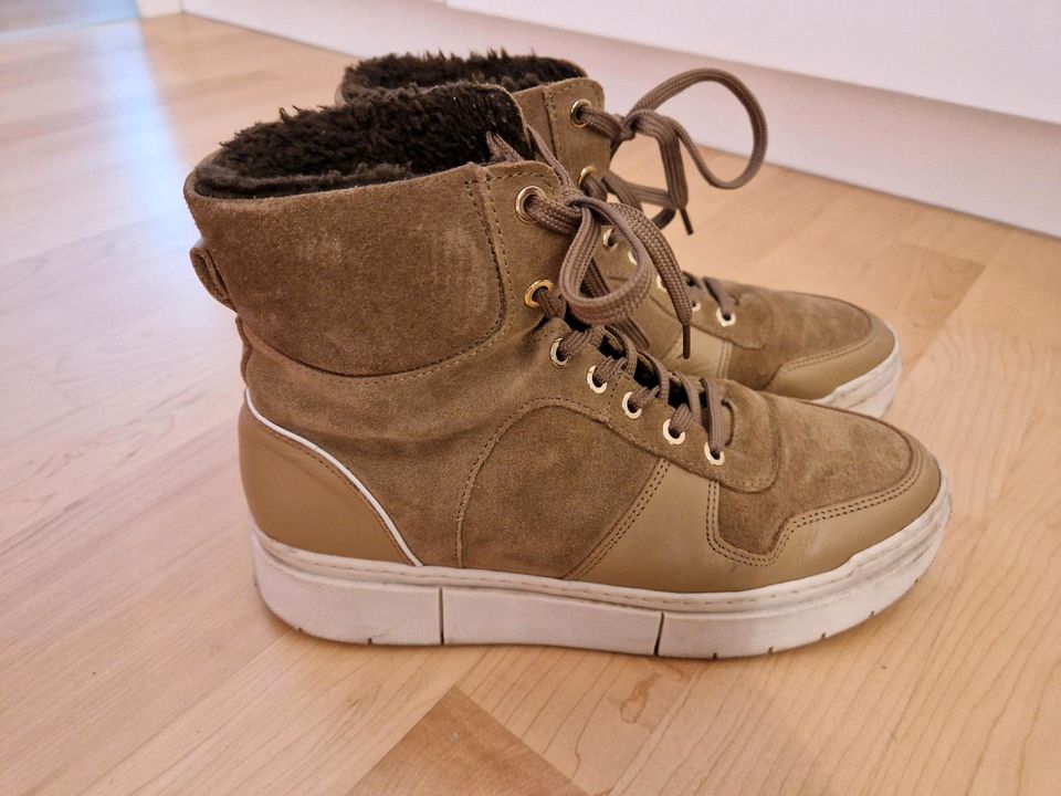 Sneaker hoch warm Herbst Winter Mädchen 40 braun sand taupe SCAPA in Eichenau