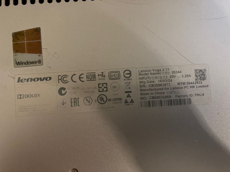 Notebook Lenovo Yoga 2 13   mit 2 x Netzteil in Sundern (Sauerland)