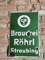 Emailschild Brauerei Röhrl Straubing 30er Jahre sehr selten! Bayern - Mitterfels Vorschau