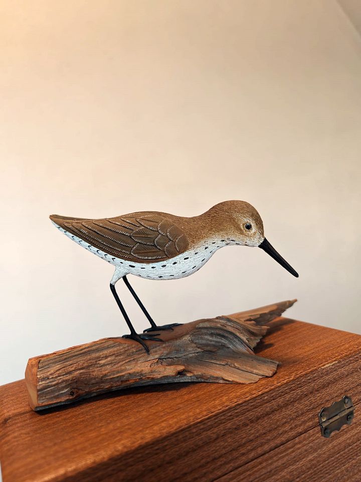 Vintage Jim Boice Figur, Vogel auf Holz, 1974, 11 cm in Mannheim