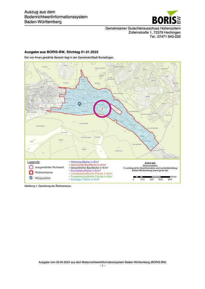 Wald- und Landwirtschaftsfläche in Burladingen 6147qm in Burladingen