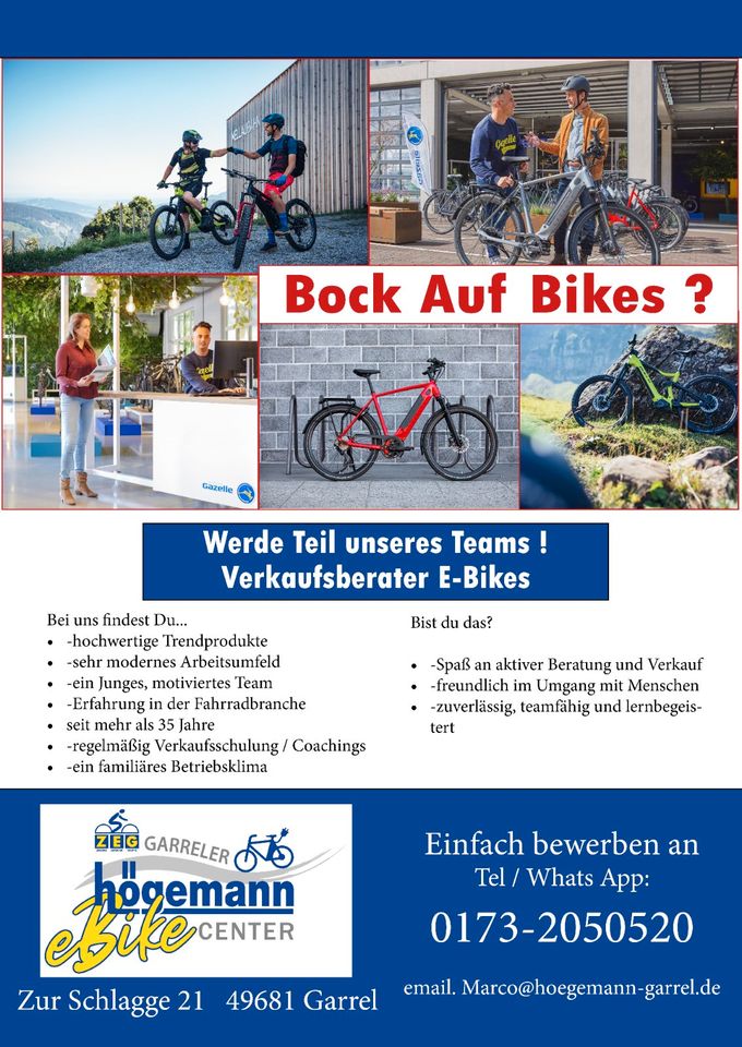 Fahrradverkäufer Verkäufer Kundenberater  (M/W/D) per Sofort in Garrel