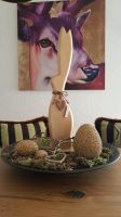 Ostern Hase Holz natur gold matt Handarbeit 52 cm WOHLFÜHLEN Bayern - Zapfendorf Vorschau