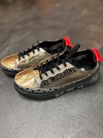 Moschino Sneaker, Größe 38, schwarz/gold Hessen - Rosbach (v d Höhe) Vorschau