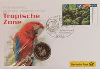 5 Euro Numisbrief „Tropische Zone“, 2017, Prägeb. G,  Dt. Post AG Baden-Württemberg - Lauda-Königshofen Vorschau