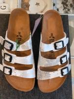 Betula by Birkenstock Neu, weiß silber, Leder, Größe 39 Häfen - Bremerhaven Vorschau