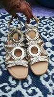 Boho Sandalen geflochten in Gold Gr. 39 Hessen - Wächtersbach Vorschau