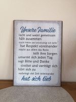 Bild Blechschild „Unsere Familie“ mit schönem Spruch ca. 26 x 35 Hessen - Korbach Vorschau