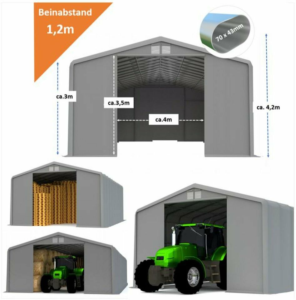 8x12m / 3m Lagerhalle Zelthalle Lagerzelt Stahl STABIL NEU in Berlin