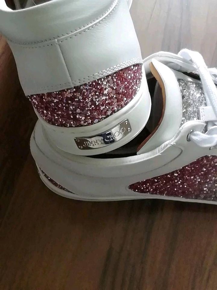 Jimmy Choo Sneakers PLATINUM /FLAMINGO Gr. 41  ORIGIGINAL in Hagen