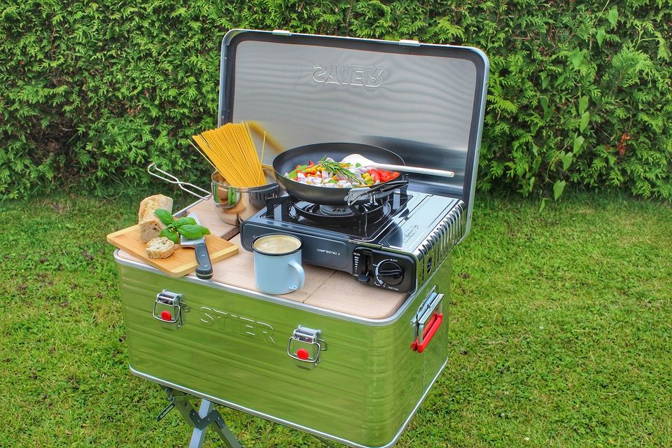 Küchen-Kiste Camping-Küche Kochkiste Küchenbox Camping Kocher in