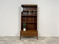 WMK Stilvoller & gut erhaltener skandinavischer Bücherschrank mit Vitrine , verstellb. Regalböden & Schublade , in edlem Palisander # Regal Bücherregal Highboard Kommode Rosewood Mid-Century Vintage Friedrichshain-Kreuzberg - Friedrichshain Vorschau