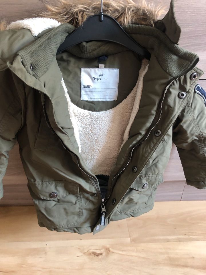 Winterjacke Topolino Gr 98 Khaki Top in Schwarzenbruck