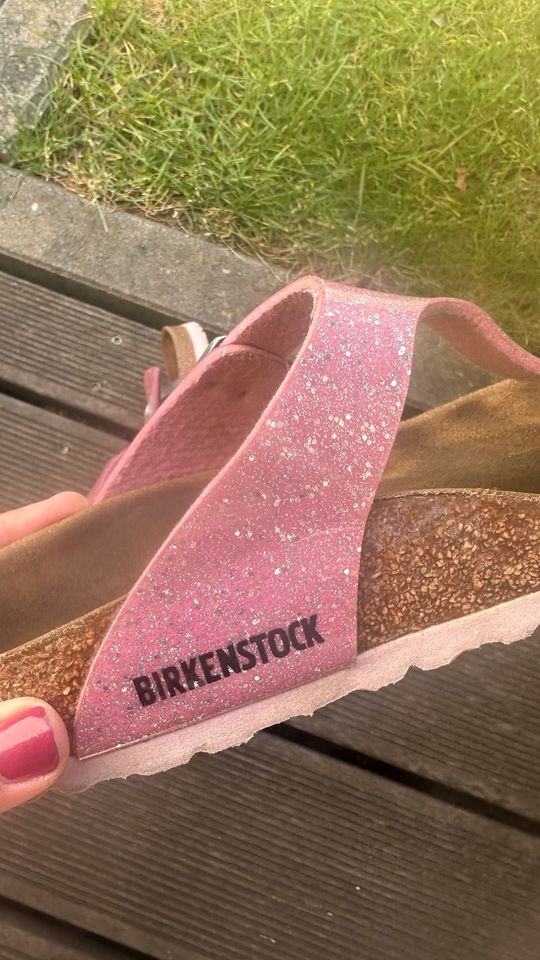 Birkenstock Gizeh Pink Glitzer wenig getragen Sandalen in Frankfurt am Main