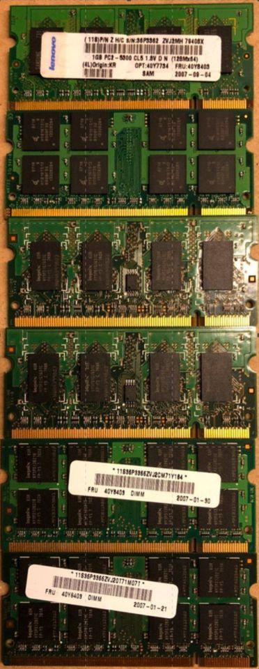 DDR2 SODIMM 1Gb 667Mhz PC 5300 versch. Module in Parthenstein (bei Grimma)