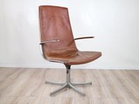 1/4 Braun Vintage Leder Drehsessel Collection Walter Knoll Wuppertal - Heckinghausen Vorschau