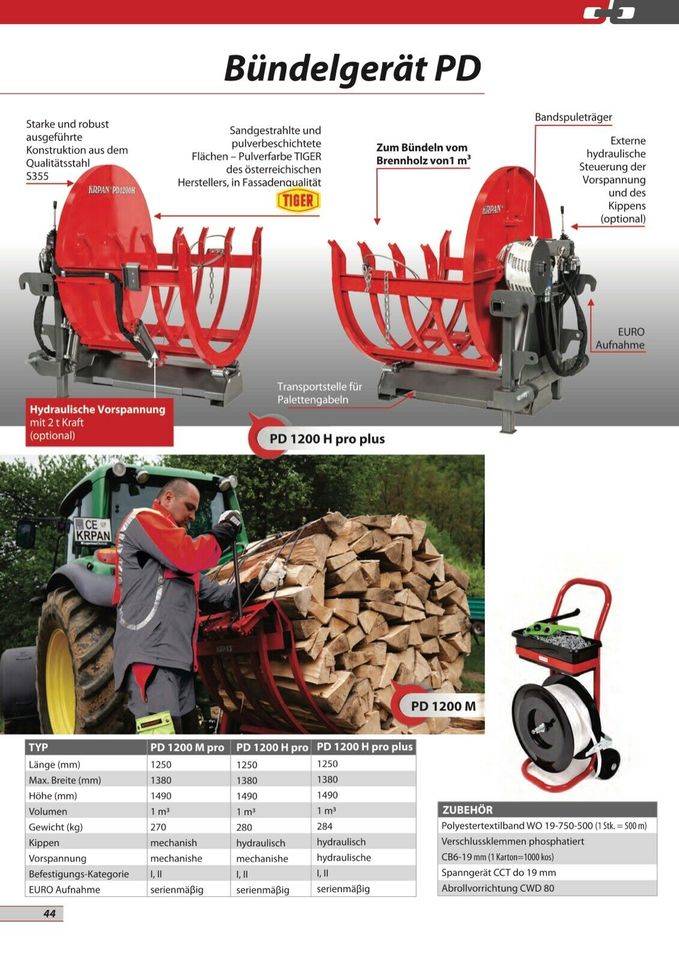 ⚠️ Krpan® PD 1200 M pro mech. Brennholz Kaminholz Bündelgerät  ⚠️ in Much