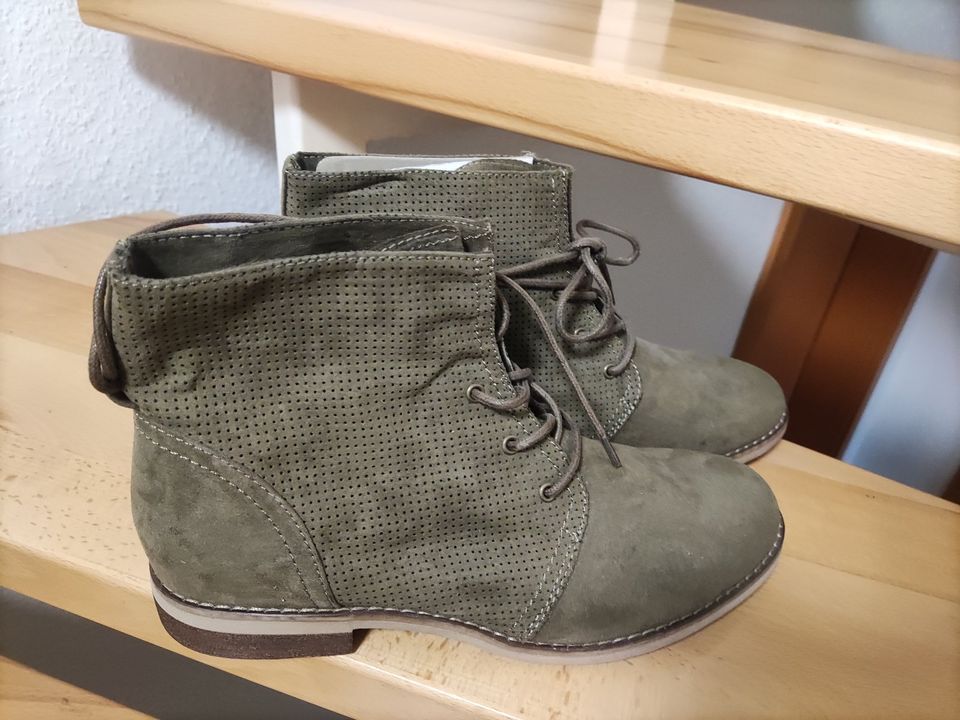 Damen Stiefeletten khaki Gr 39/40 Graceland in Bodenheim