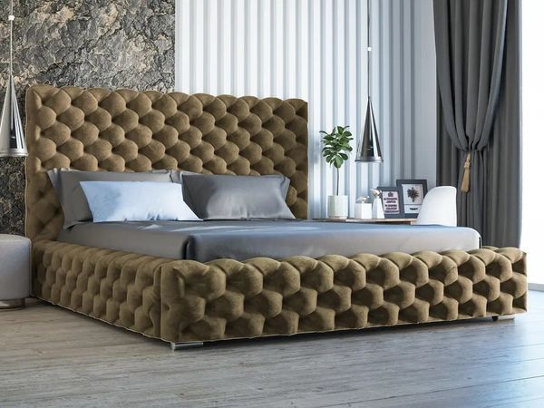 Chesterfield Bett mit Lattenrost in Trebur