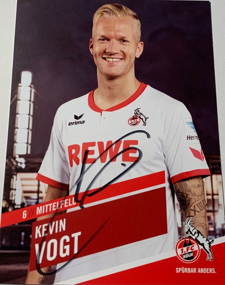 1. FC Köln Autogrammkarte Kevin Vogt Handsigniert in Berlin