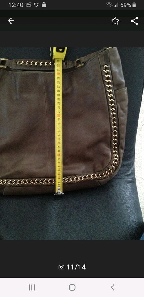 Traumhaft ❤ Tory Burch Tasche Handtasche Hobo Leder Gold Taupe in Bargteheide