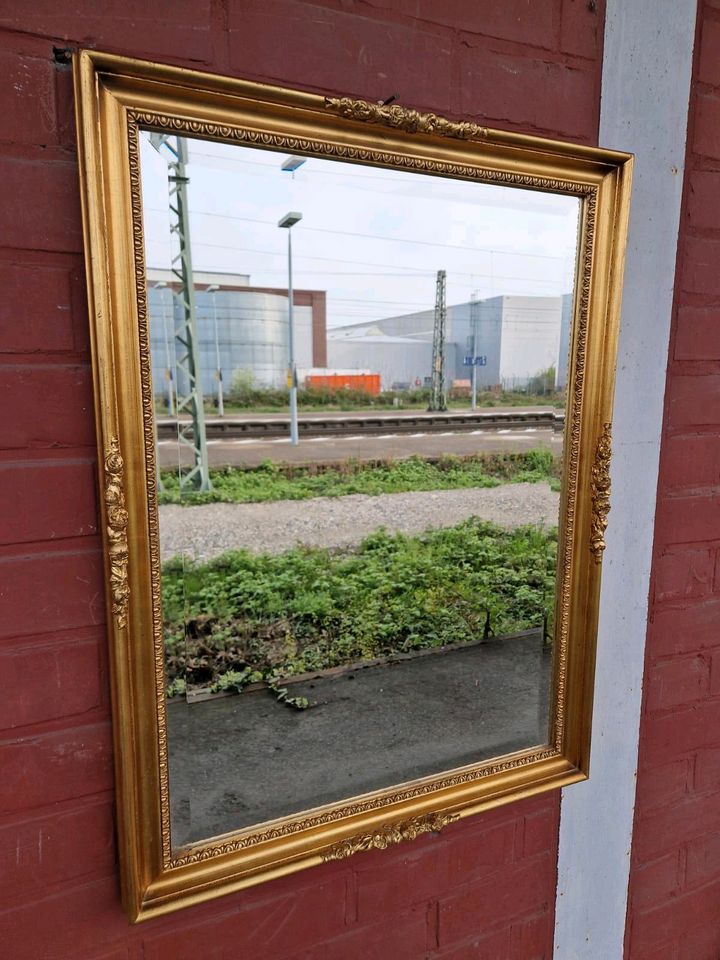 Alt Spiegel Golden Alt  Rahmen Wandspiegel Holz Hängespiegel Glas in Groß-Gerau