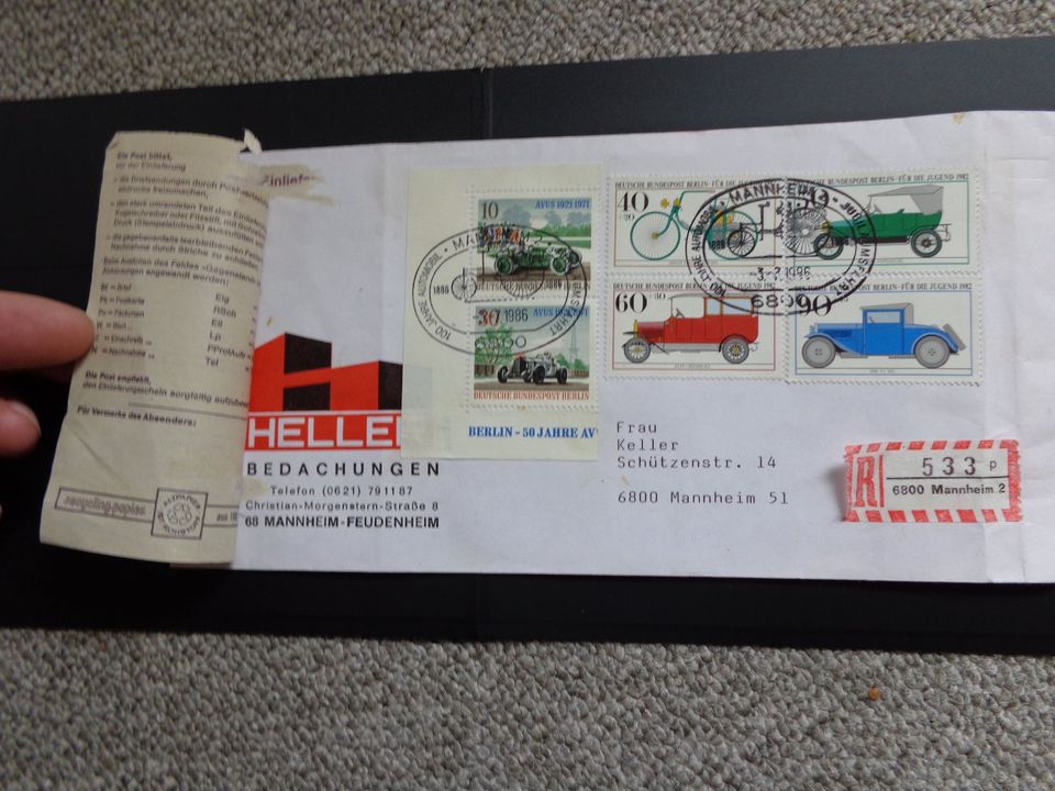 Einschreibbrief Jubiläumsfahrt Briefmarken Sonder- Brief als echt in Bad Saulgau