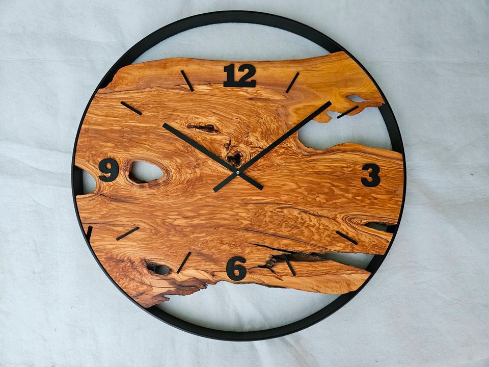 *70cm XXL Wanduhr Olivenholz Holzuhr Rolex Tisch SofaUnikat* in Altenmünster