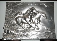 Laufpferde 925 Silber Relief Platten Spiegel 3er Set Italien Nordrhein-Westfalen - Lohmar Vorschau