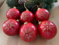 6x Weihnachtskugeln Fairtrade Christbaum Deko Rot/Gold Nordrhein-Westfalen - Dinslaken Vorschau