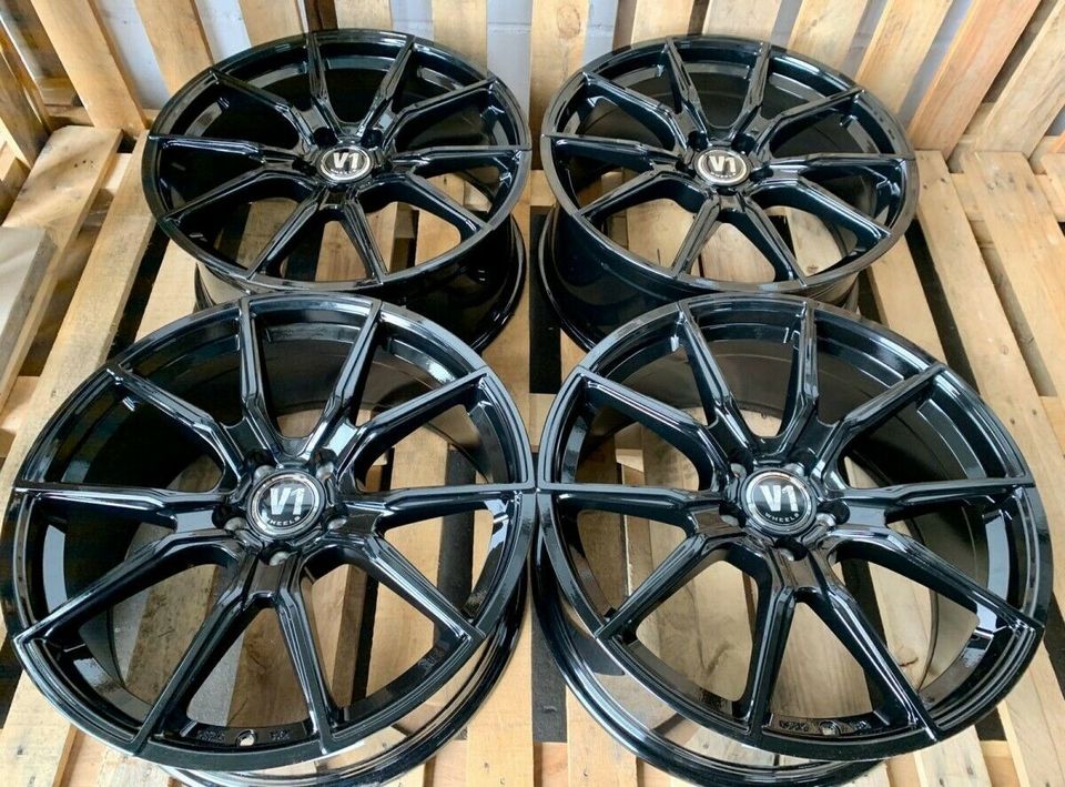 20 Zoll ET25 V1 Wheels V1 Schwarz Felgen für Mercedes CLS 218 500 CLS 219 GLC W253 AMG S Coupe Cabrio W217 AMG S Klasse W222 SL230 231 BMW 5er Reihe G30 G5L G5K M550i d  7er Reihe X3 G3X 5x112 9,0x20 in Rodgau