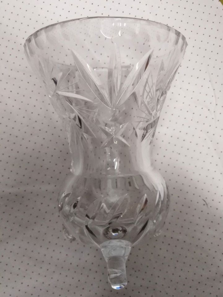 Vintage Blei Kristall Vase mit 3 Füßchen,Schleuderstern,16cm hoch in Fürth