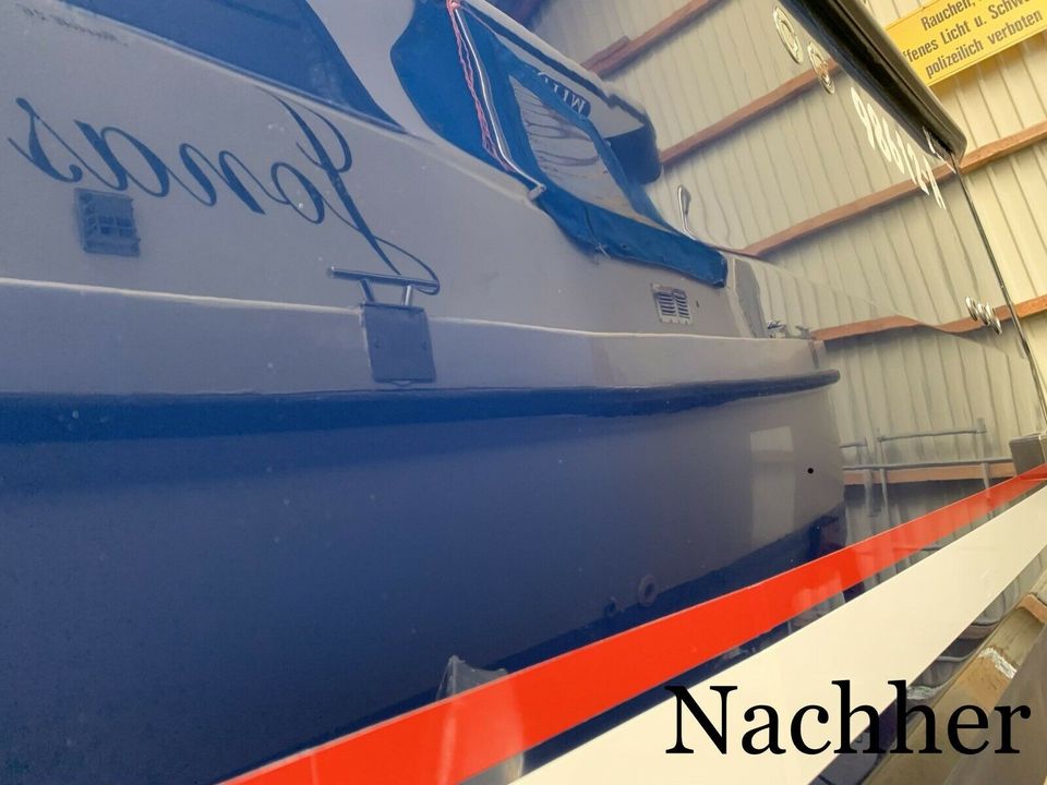 Yacht,Unterwasserschiff,Motoryacht,Segelyacht,polieren,Pflege in Schleswig