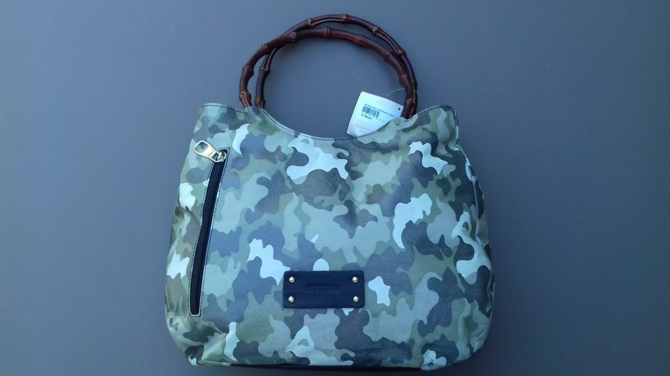 Shopper Handtasche Tasche Camouflage Militär print Leder NEU! in Kassel