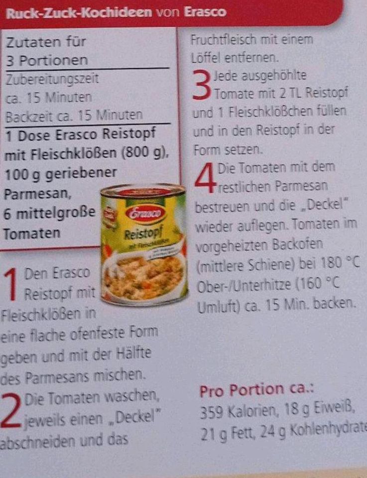 Rezeptkarten Kochidee kochen mit Erascodosen ⭐️ zu verschenken in Waal