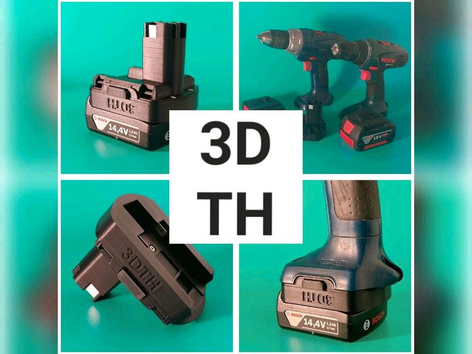 3DTH Akku Adapter passend Bosch PSR/GSR 12V/14,4V/18V; (30€*) in  Baden-Württemberg - Aalen | Heimwerken. Heimwerkerbedarf gebraucht kaufen |  eBay Kleinanzeigen ist jetzt Kleinanzeigen