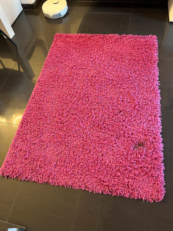 SANAT Teppich Wohnzimmer - Rosa Hochflor Langflor Teppiche Modern in Köln