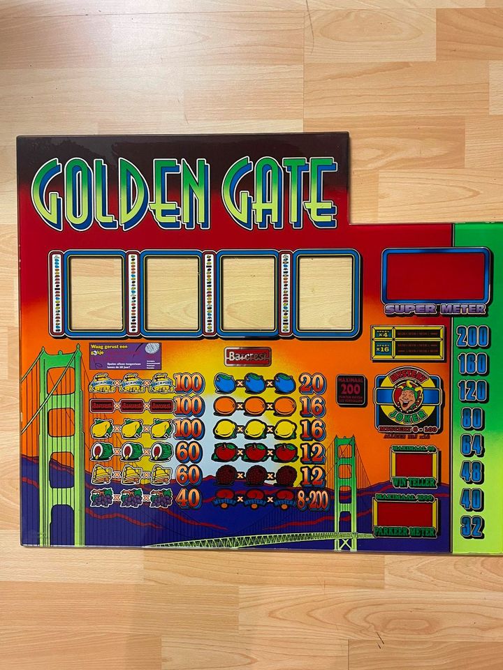 Spielautomat Golden Gate Glasscheiben (DM) Deko in Nürnberg (Mittelfr)